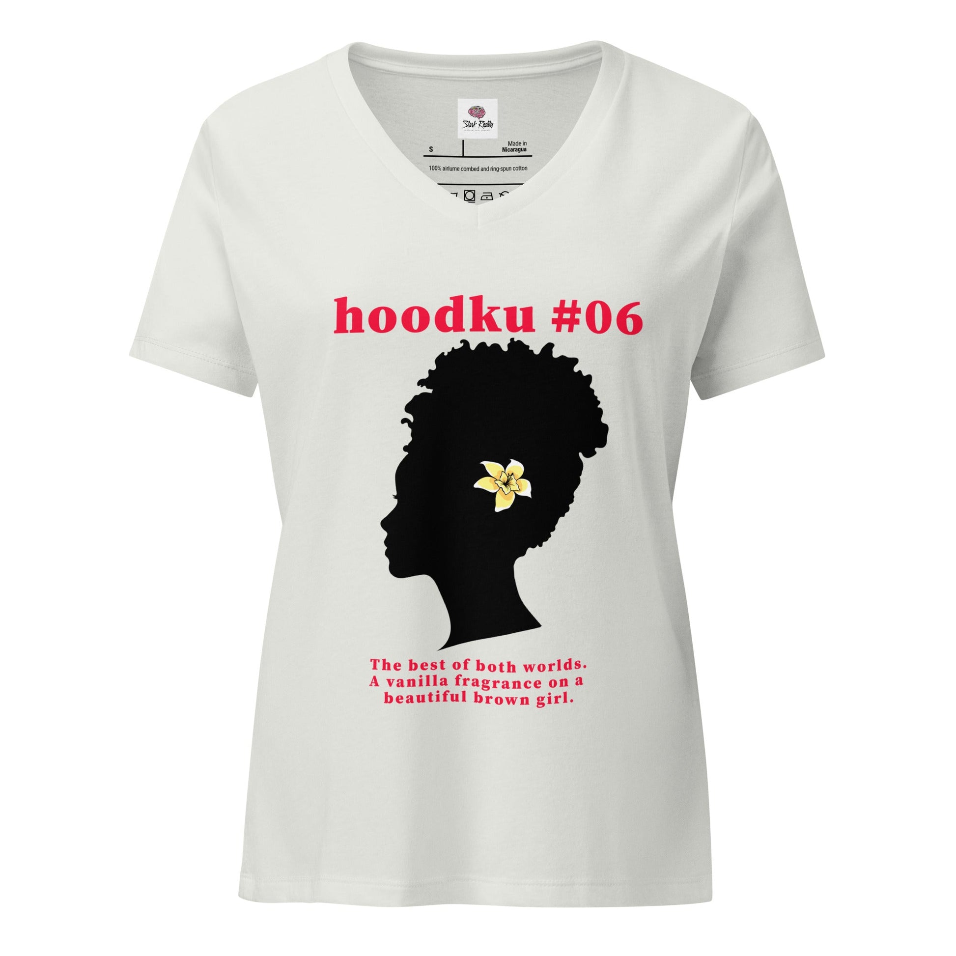 hoodku 06 Women’s relaxed v - neck t-shirt - Stark Reality Intellectual Apparel