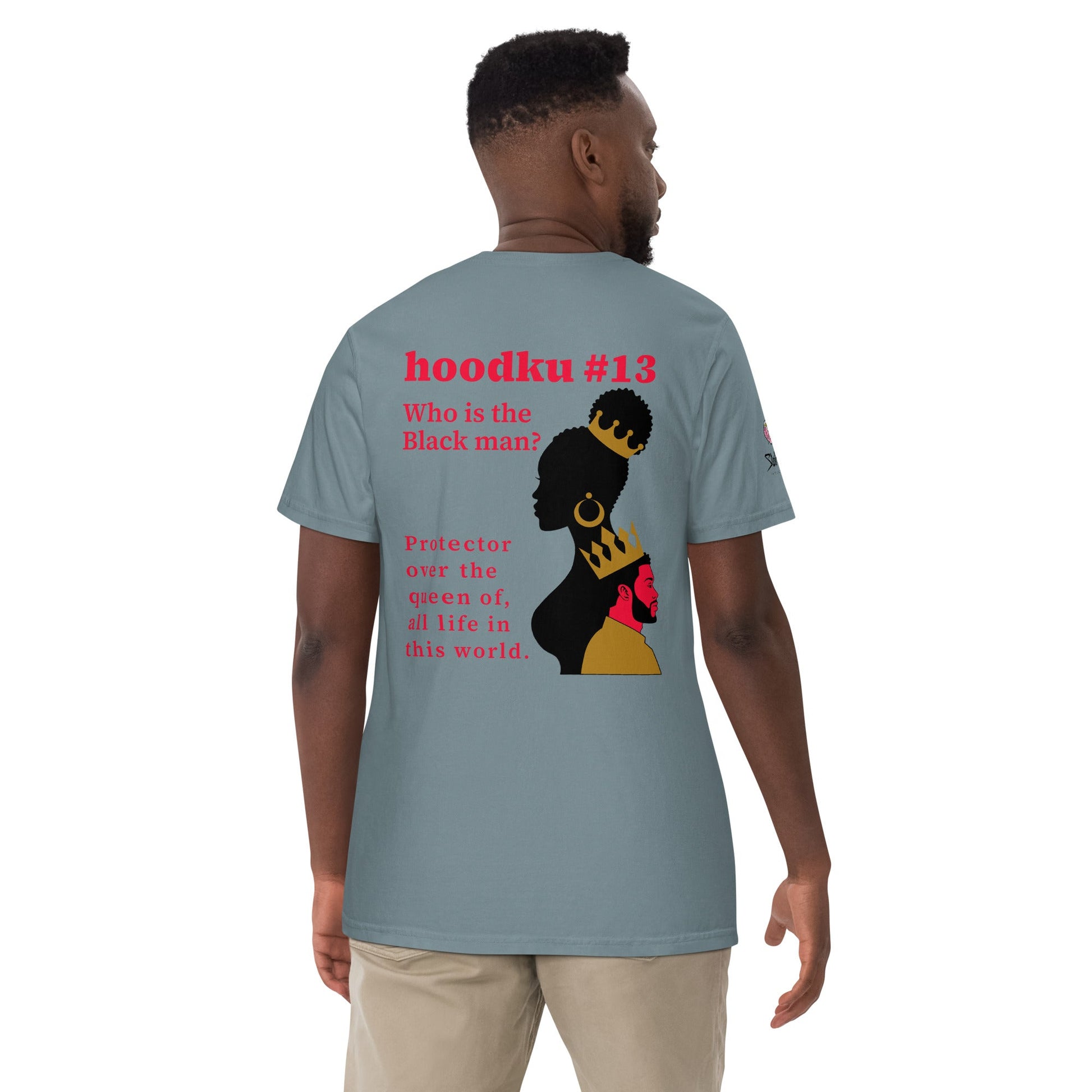 hoodku 13 Perception Edition Men's garment - dyed heavyweight t-shirt - Stark Reality Intellectual Apparel
