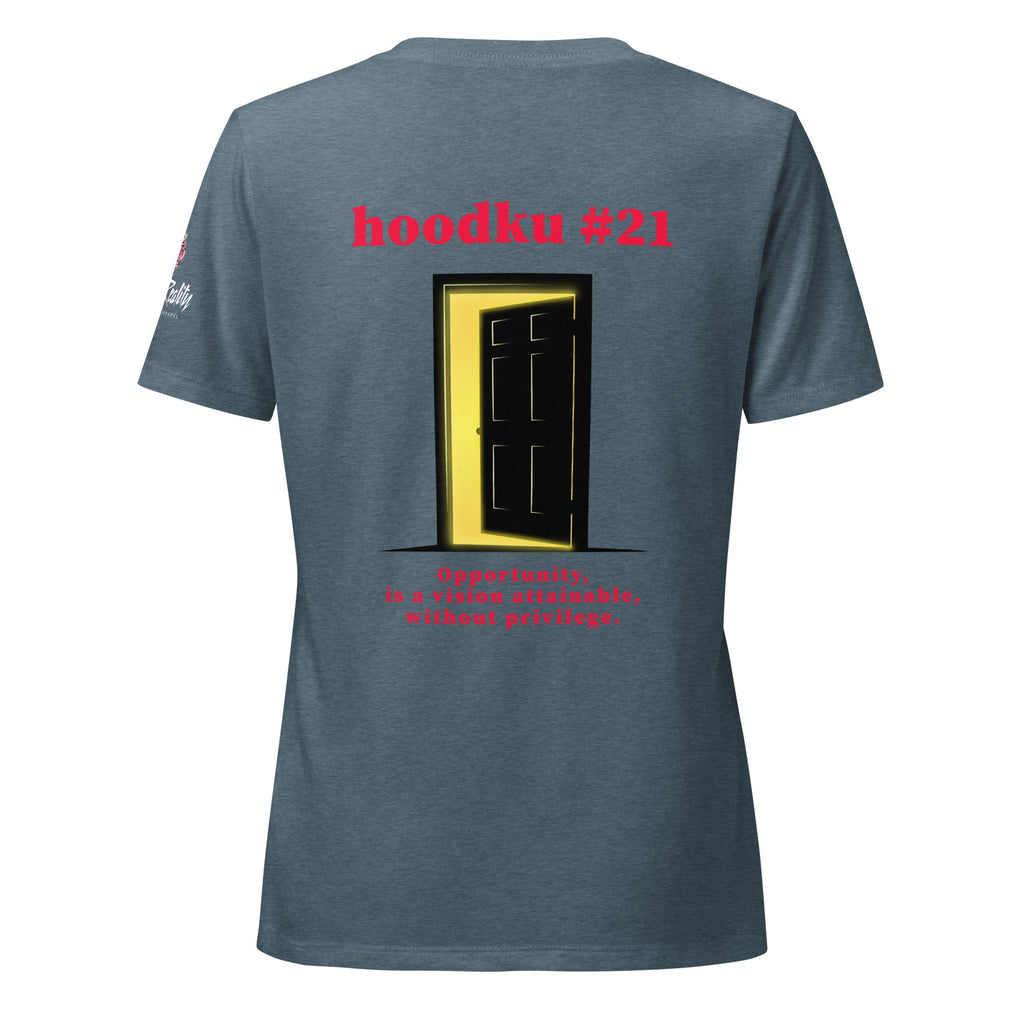 hoodku 21/possibilty Edition Women’s relaxed V - neck t-shirt - Stark Reality Intellectual Apparel