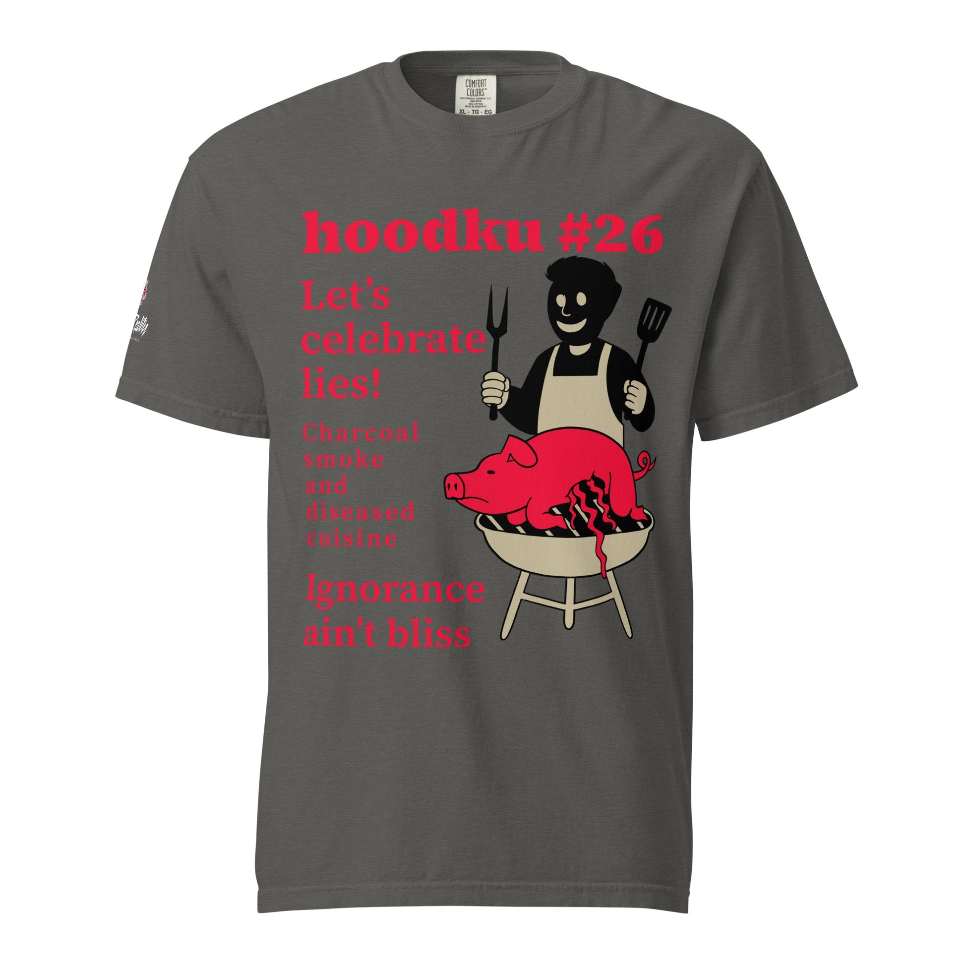 hoodku 26/Front Basic Men's garment - dyed heavyweight t-shirt - Stark Reality Intellectual Apparel