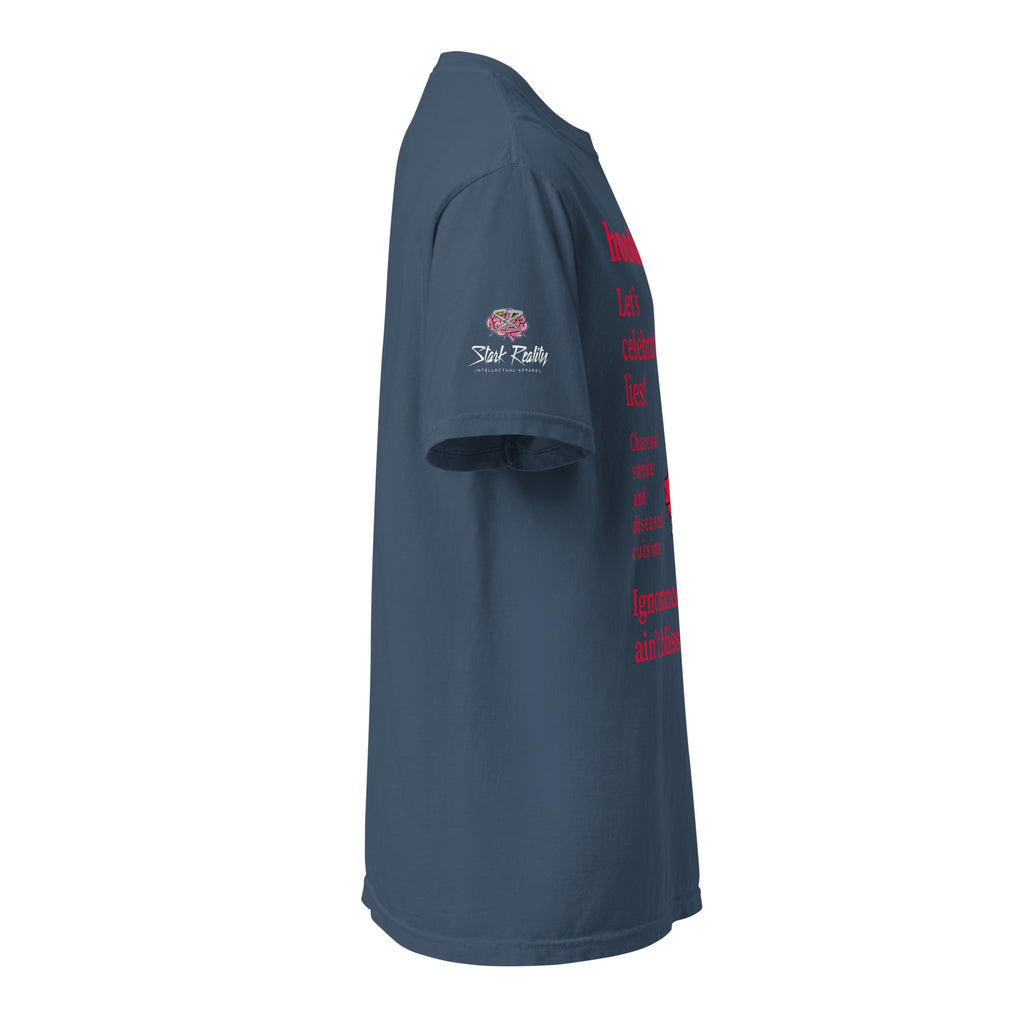 hoodku 26/Front Basic Men's garment - dyed heavyweight t-shirt - Stark Reality Intellectual Apparel