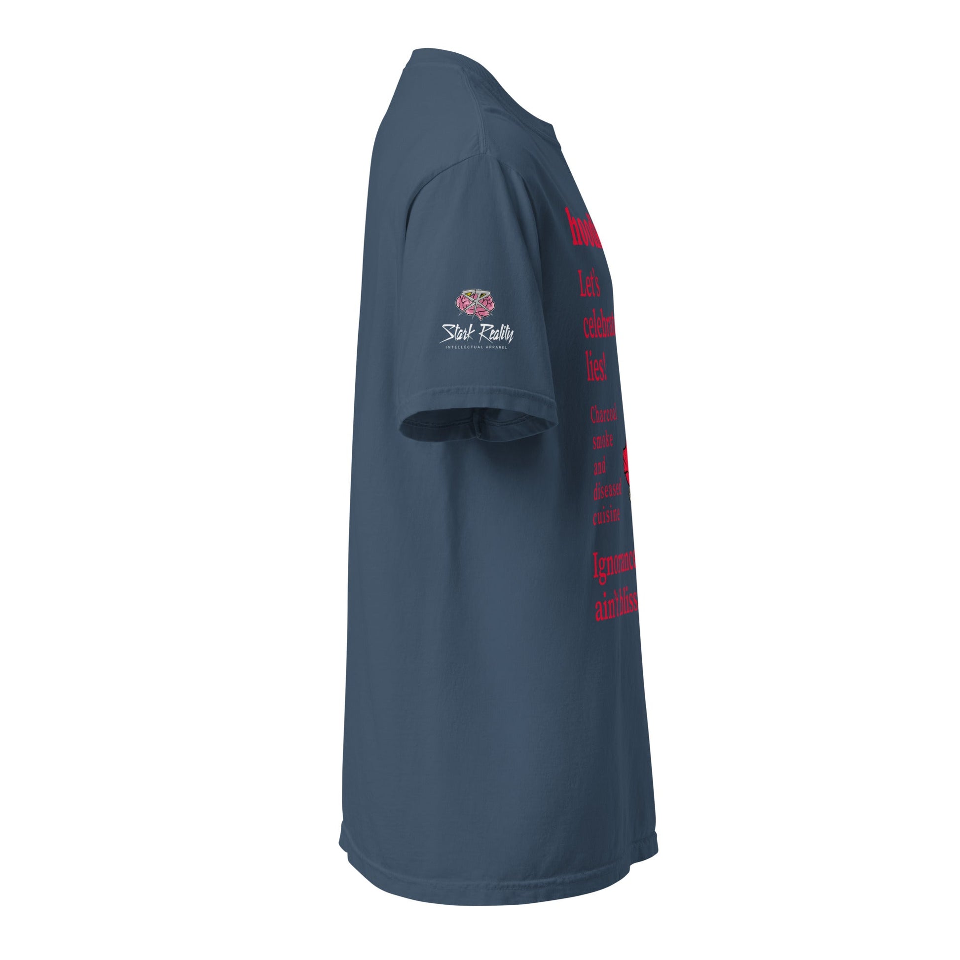 hoodku 26/Front Basic Men's garment - dyed heavyweight t-shirt - Stark Reality Intellectual Apparel