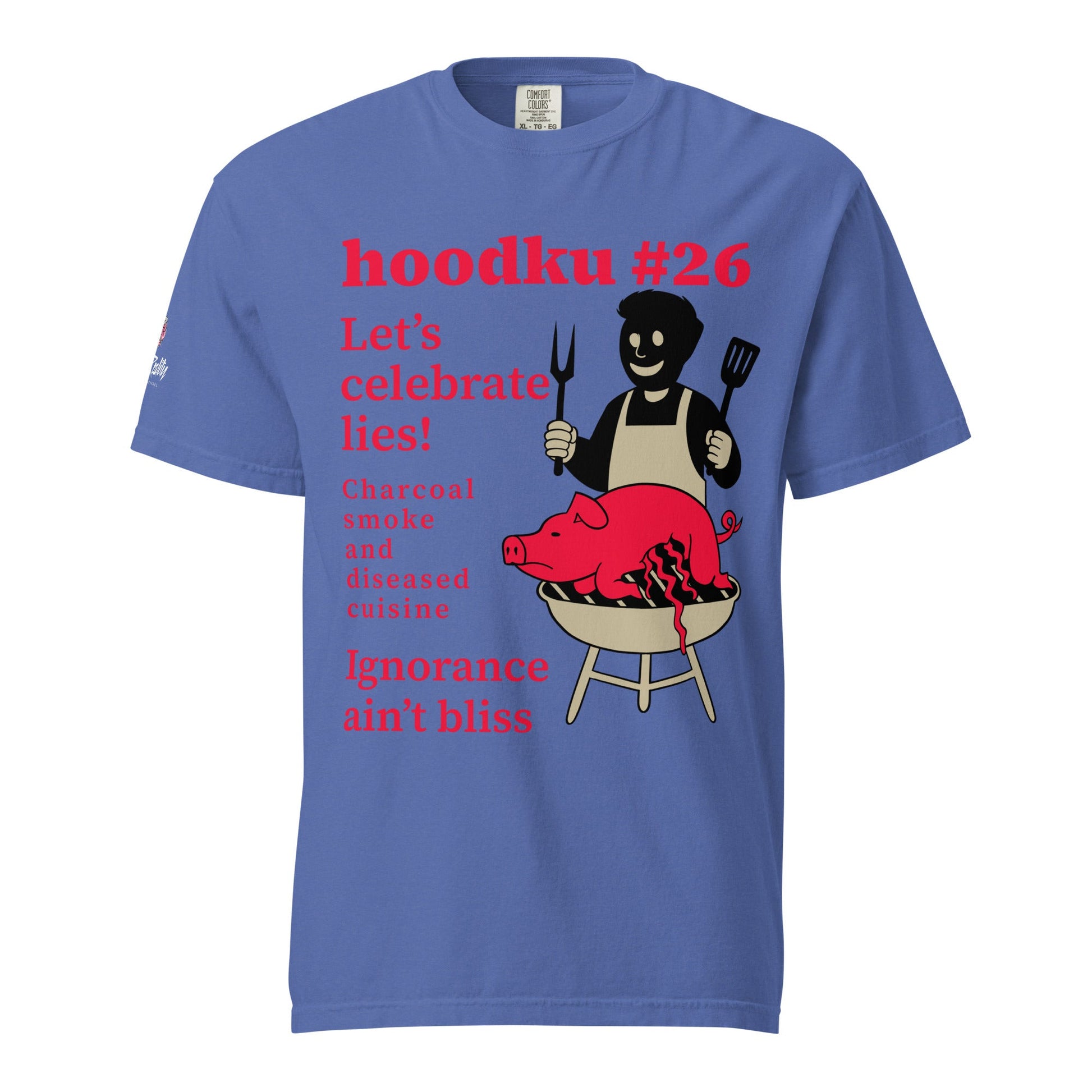 hoodku 26/Front Basic Men's garment - dyed heavyweight t-shirt - Stark Reality Intellectual Apparel