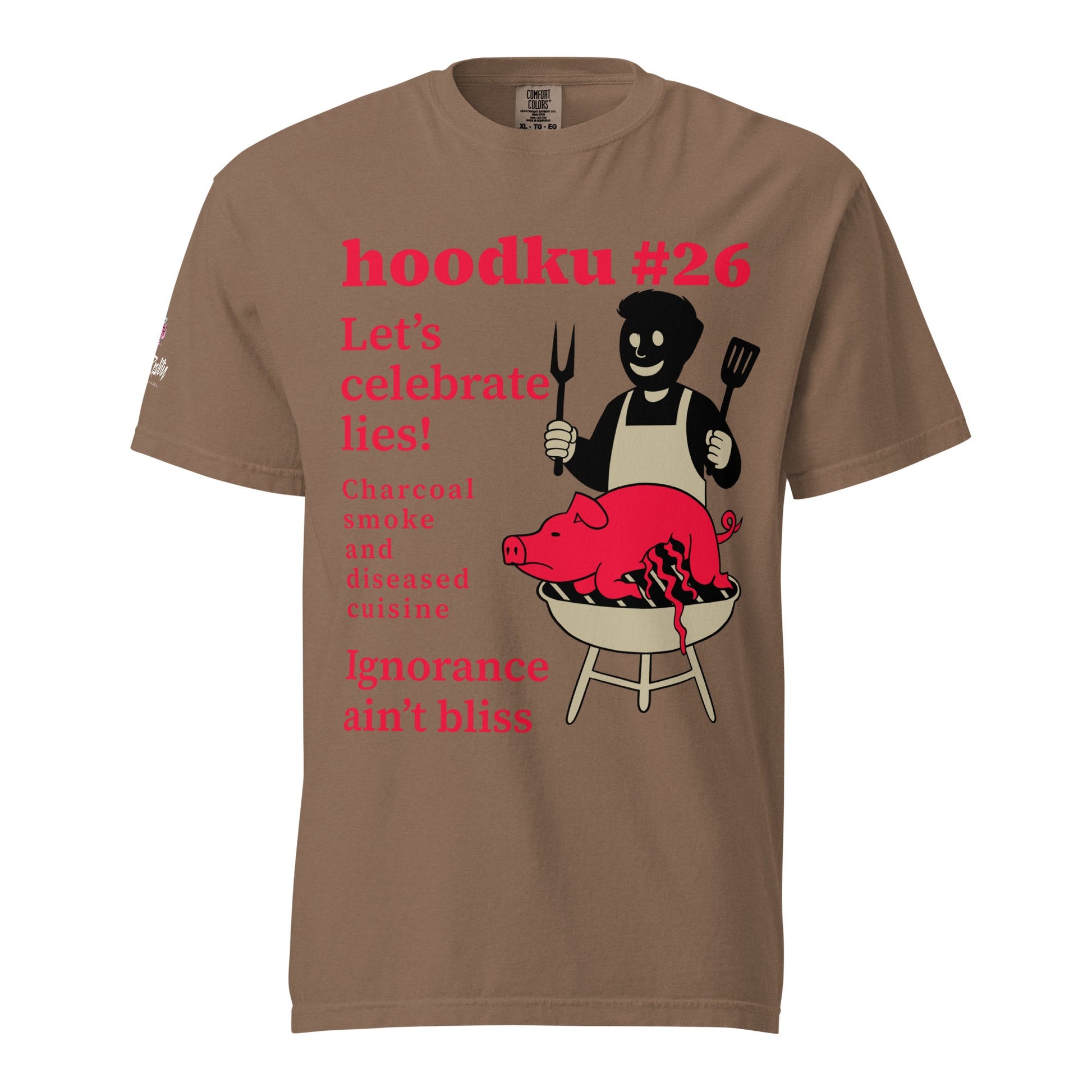 hoodku 26/Front Basic Men's garment - dyed heavyweight t-shirt - Stark Reality Intellectual Apparel