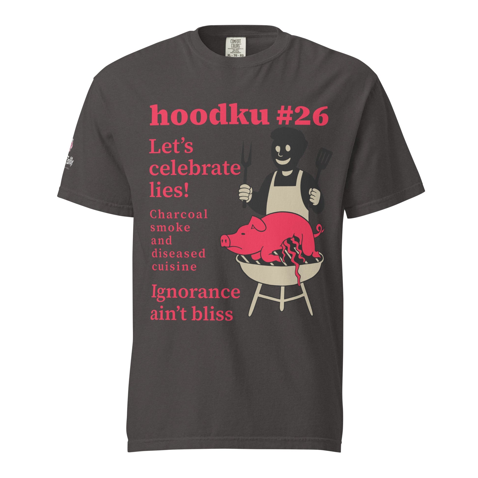 hoodku 26/Front Basic Men's garment - dyed heavyweight t-shirt - Stark Reality Intellectual Apparel