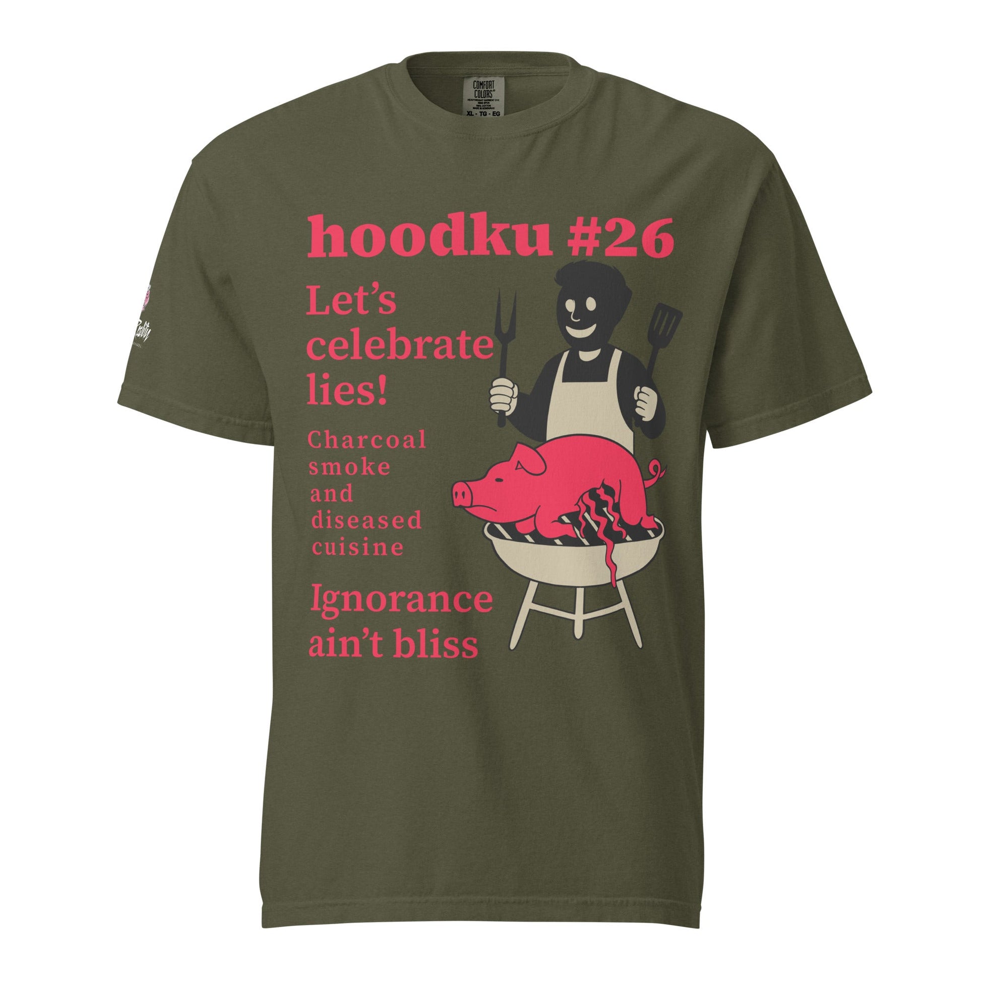 hoodku 26/Front Basic Men's garment - dyed heavyweight t-shirt - Stark Reality Intellectual Apparel