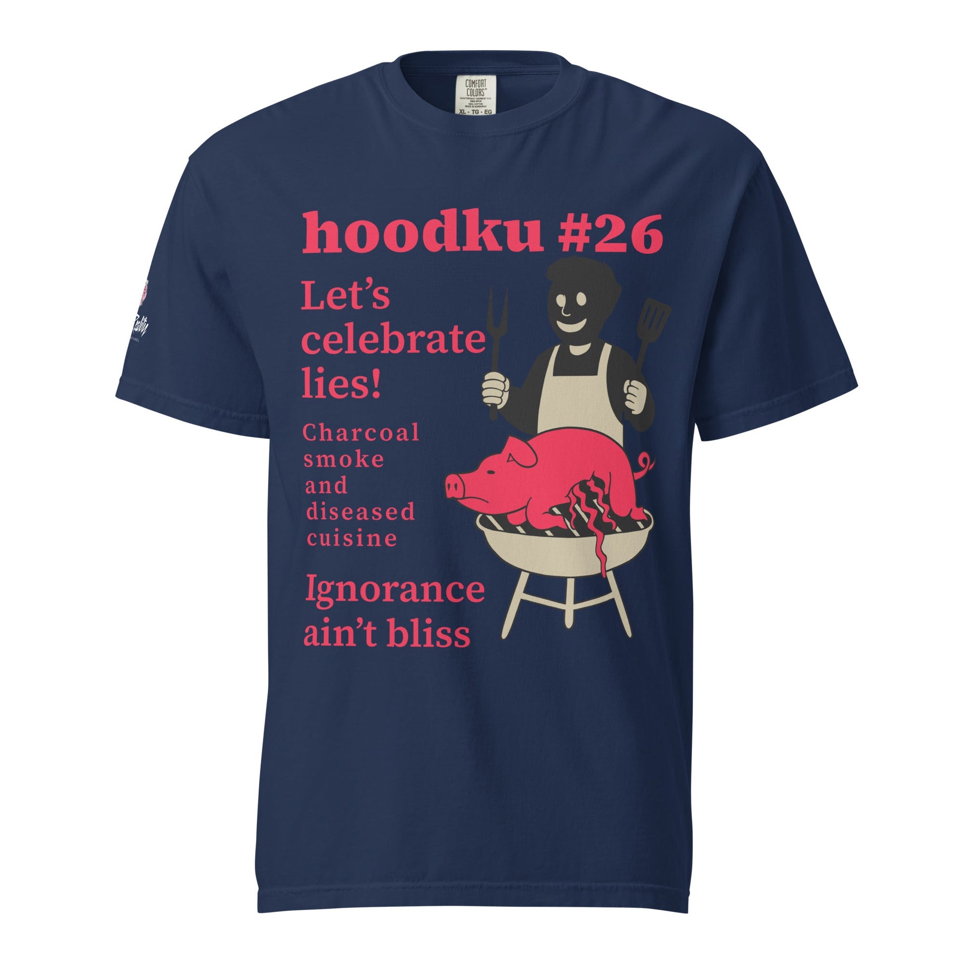 hoodku 26/Front Basic Men's garment - dyed heavyweight t-shirt - Stark Reality Intellectual Apparel