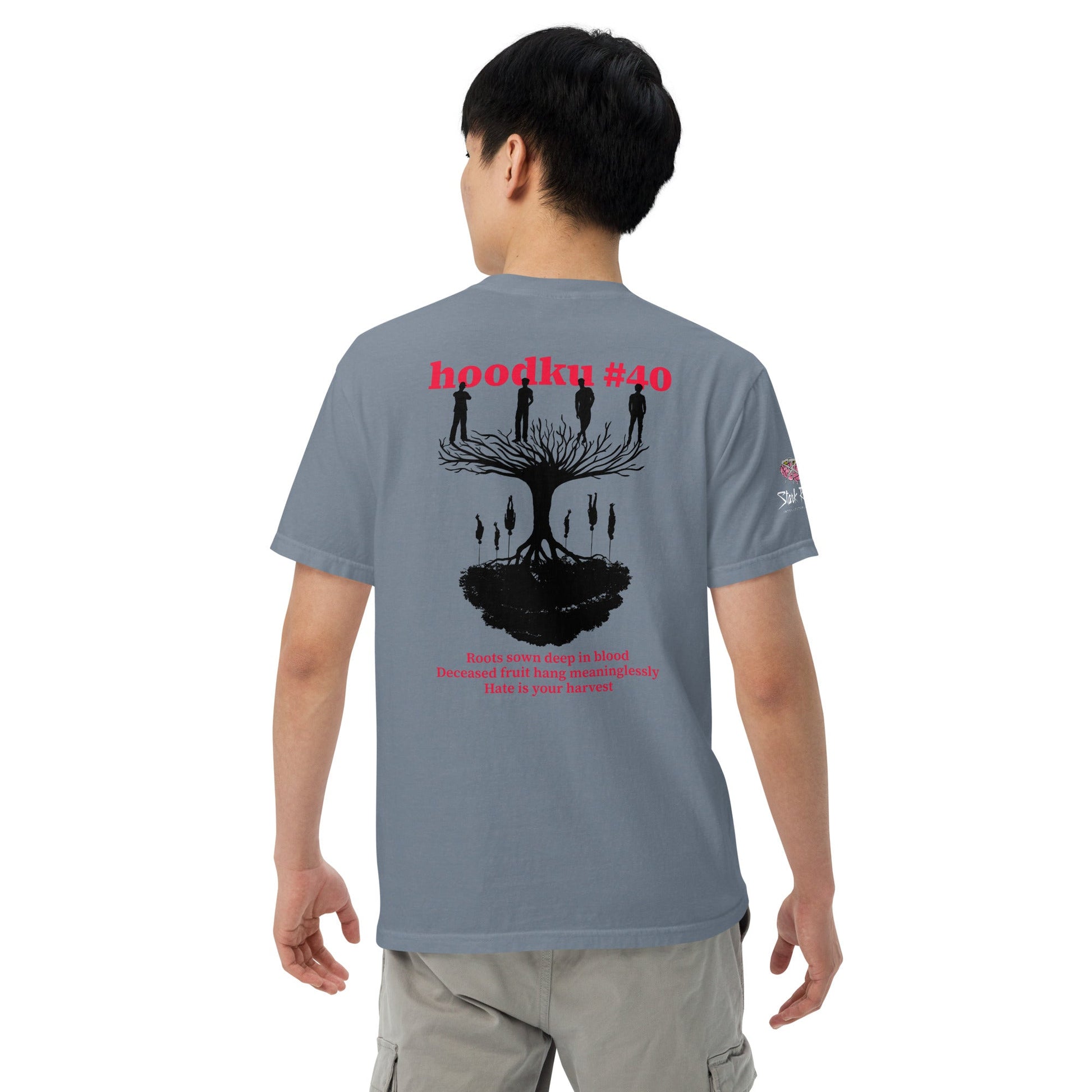 hoodku 40/ pre - faund Edition Men's garment - dyed heavyweight t-shirt - Stark Reality Intellectual Apparel