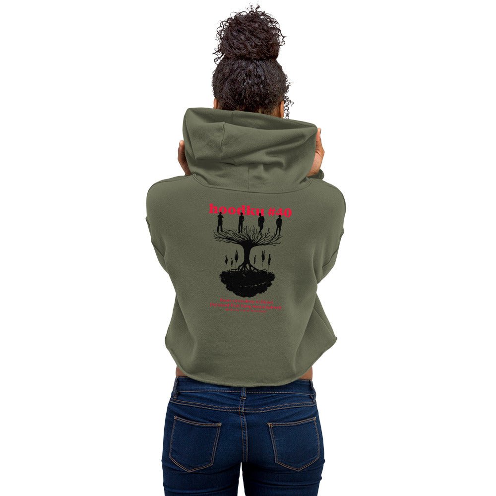 hoodku 40 Women's Crop Hoodie - Stark Reality Intellectual Apparel