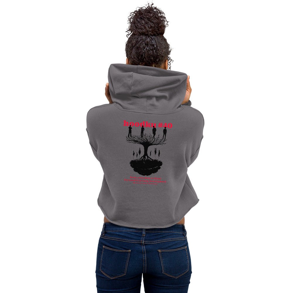 hoodku 40 Women's Crop Hoodie - Stark Reality Intellectual Apparel