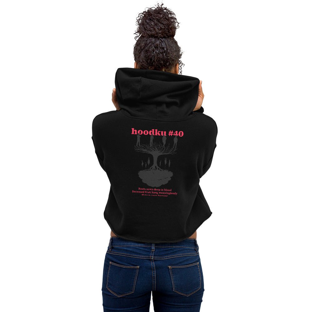 hoodku 40 Women's Crop Hoodie - Stark Reality Intellectual Apparel