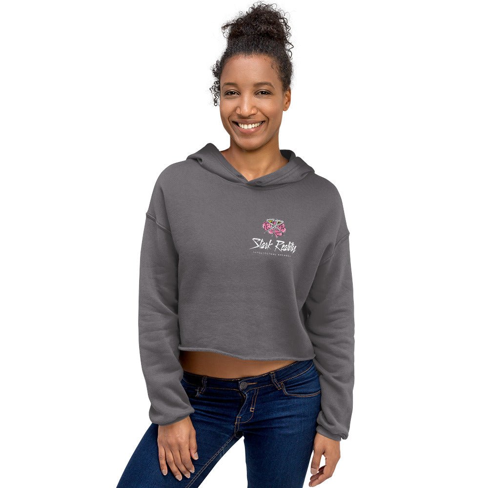 hoodku 40 Women's Crop Hoodie - Stark Reality Intellectual Apparel