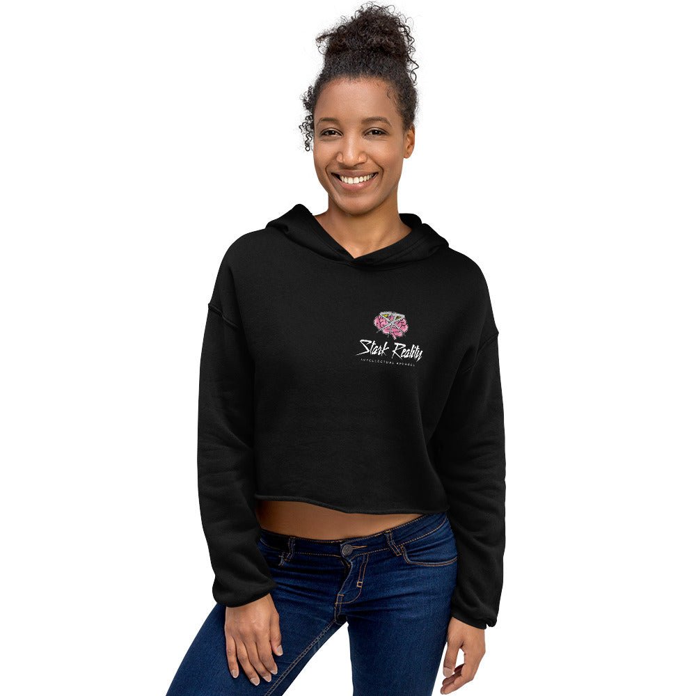hoodku 40 Women's Crop Hoodie - Stark Reality Intellectual Apparel