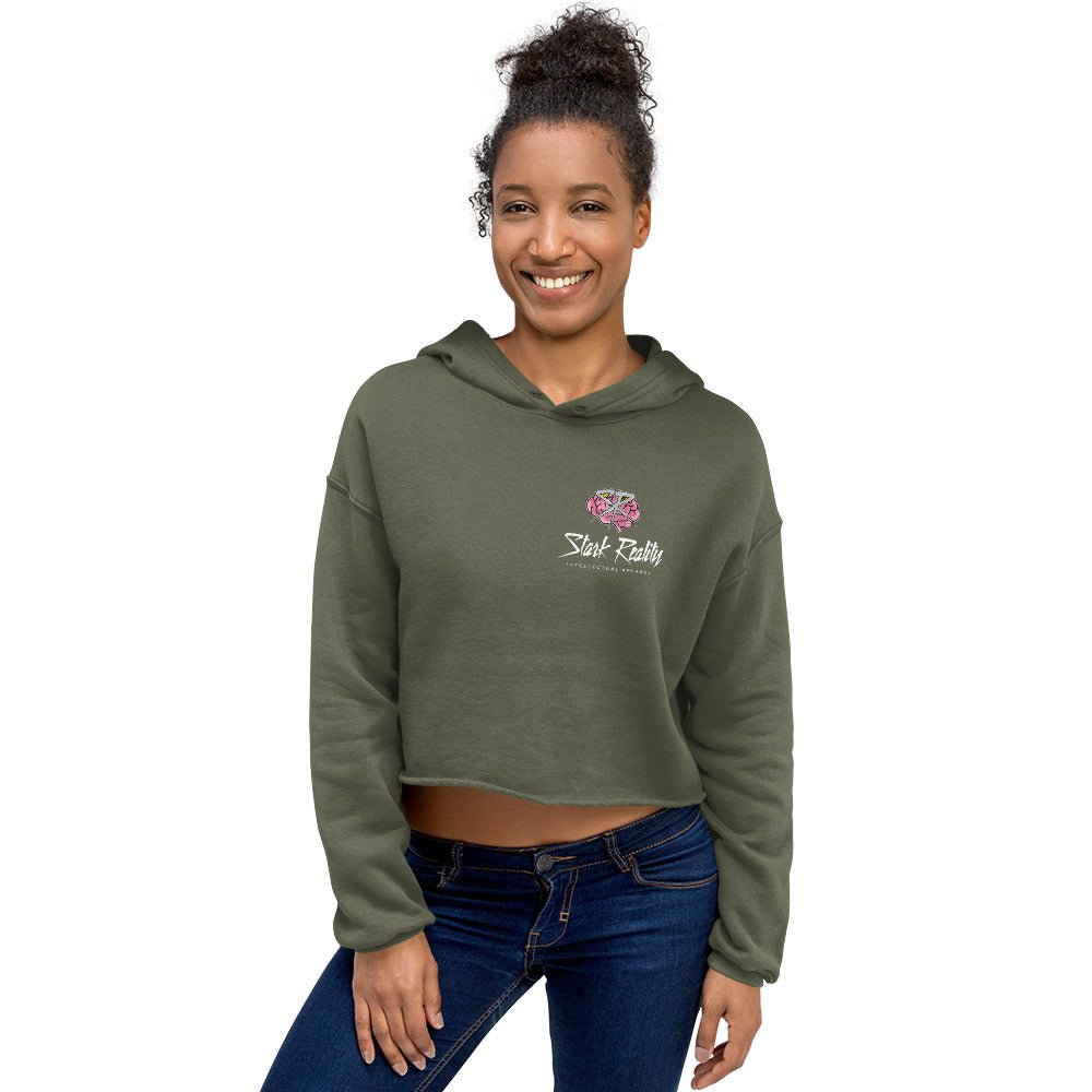 hoodku 40 Women's Crop Hoodie - Stark Reality Intellectual Apparel