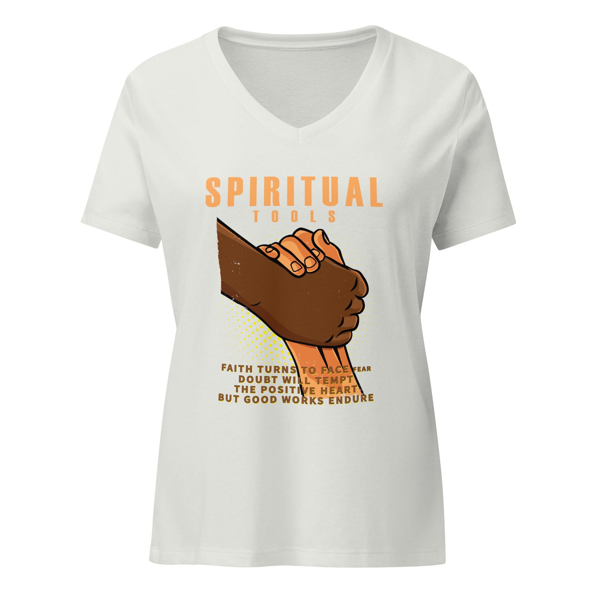 Spiritual Tools 03 Women’s relaxed v - neck t-shirt - Stark Reality Intellectual Apparel