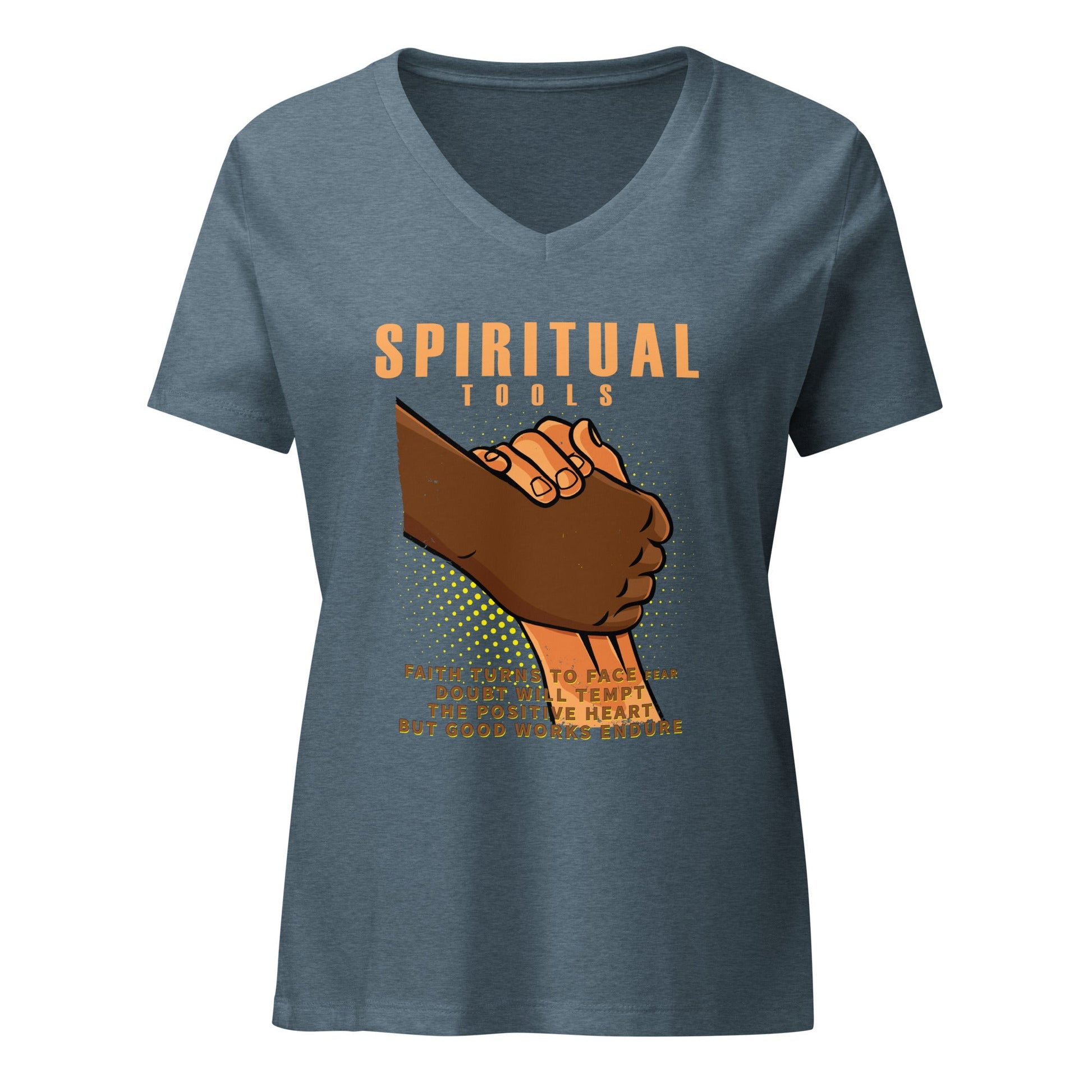 Spiritual Tools 03 Women’s relaxed v - neck t-shirt - Stark Reality Intellectual Apparel