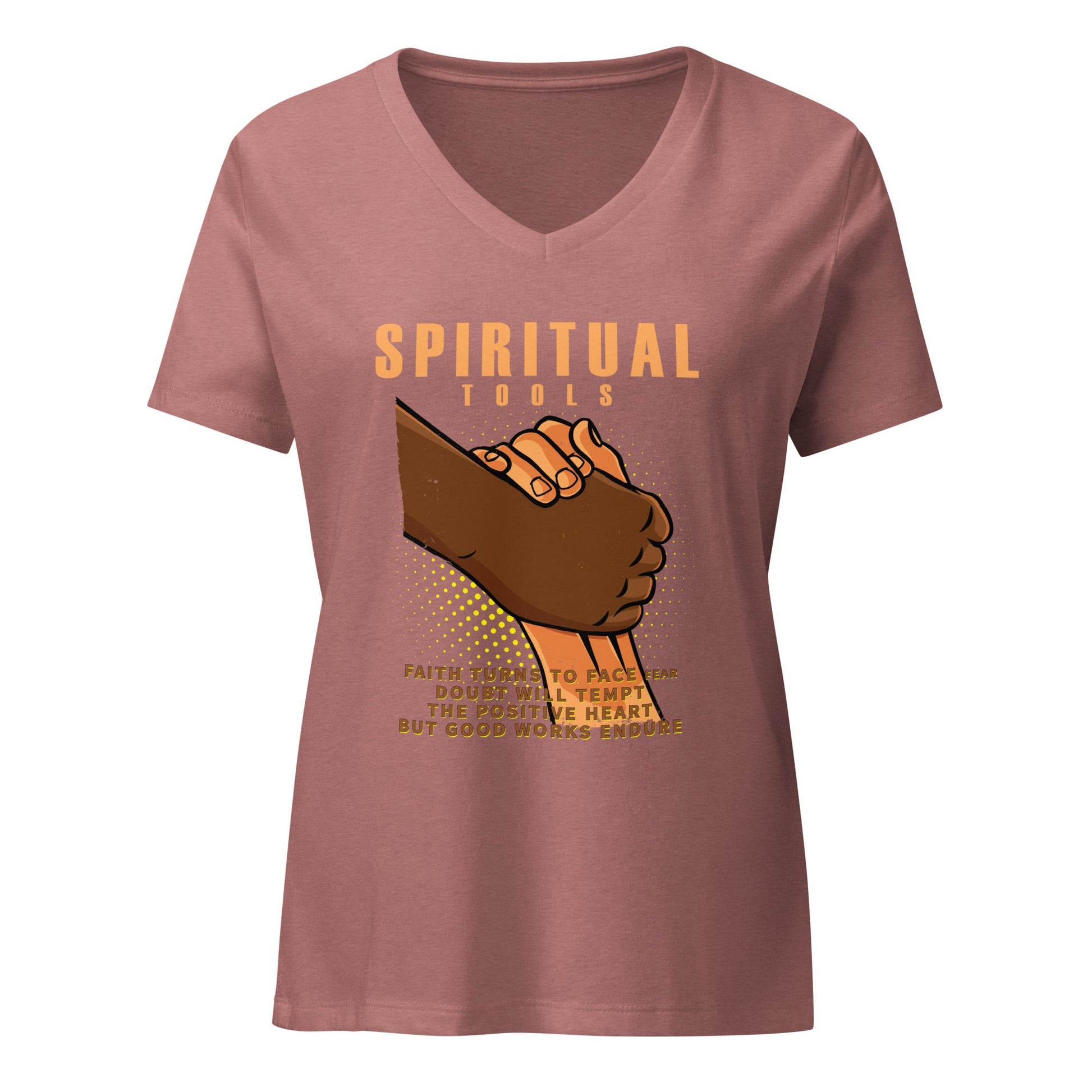 Spiritual Tools 03 Women’s relaxed v - neck t-shirt - Stark Reality Intellectual Apparel