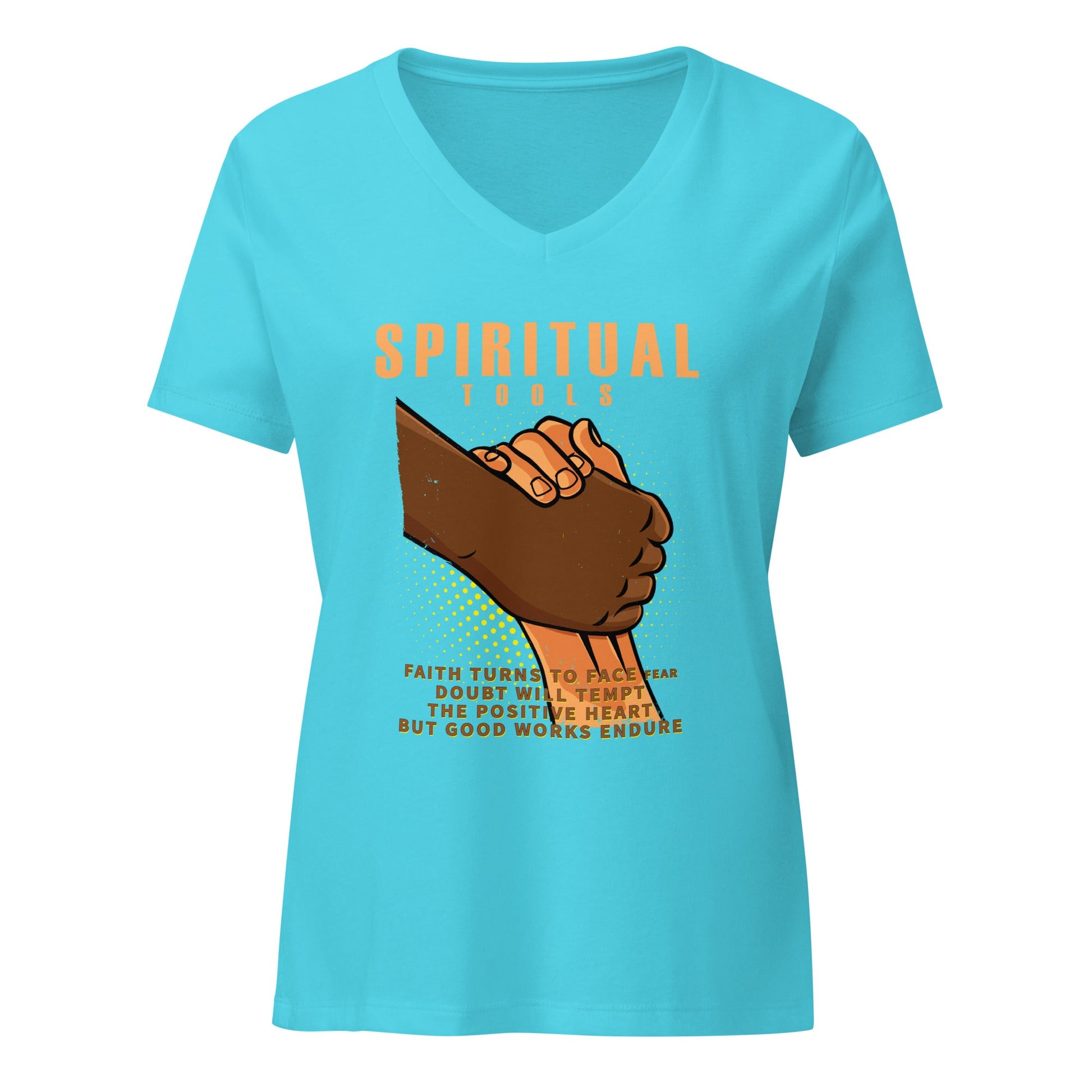Spiritual Tools 03 Women’s relaxed v - neck t-shirt - Stark Reality Intellectual Apparel