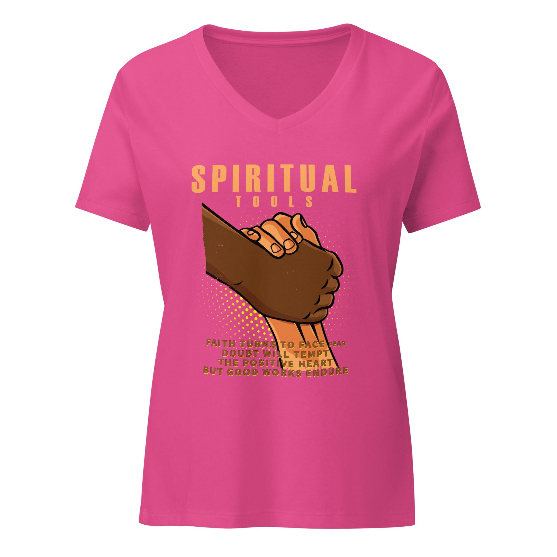 Spiritual Tools 03 Women’s relaxed v - neck t-shirt - Stark Reality Intellectual Apparel